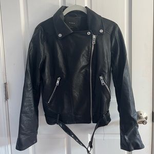 Elodie (Nordstrom) Black Vegan Leather Moto Jacket